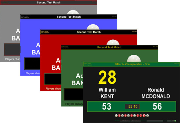 Billiards scoreboard colour changes